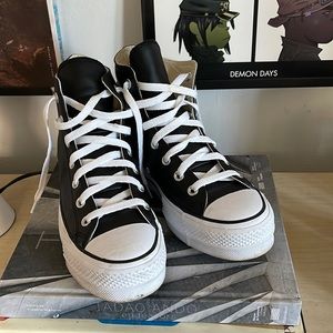 Platform Black Leather Converse